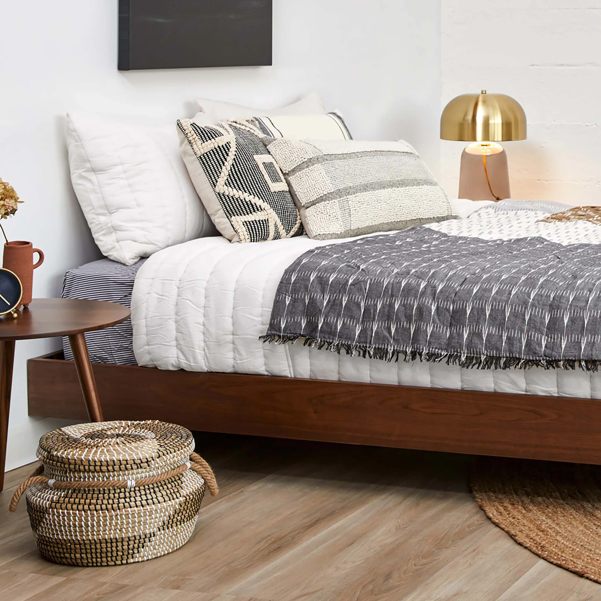 Basi Queen Bed Frame - Walnut