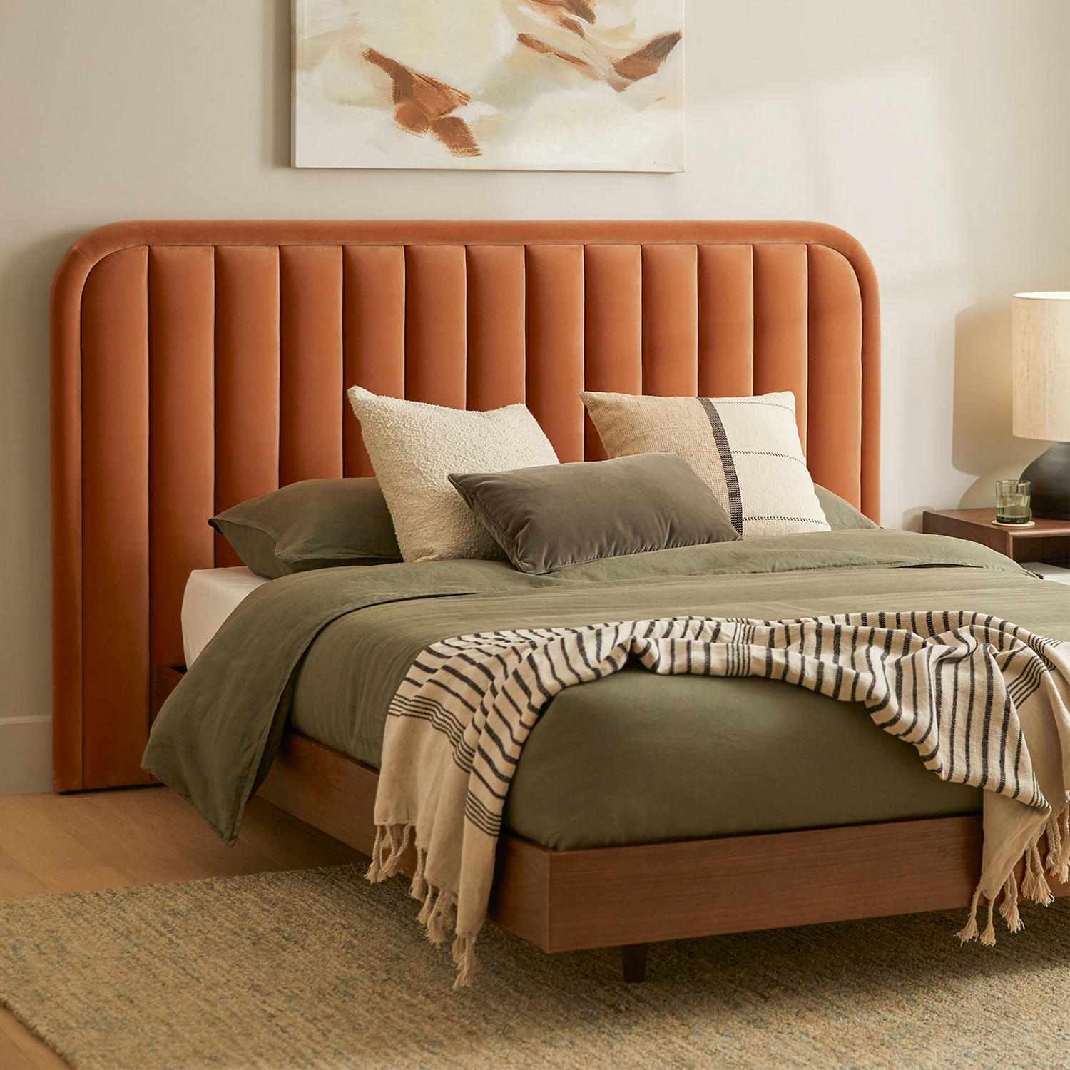 Lenia Queen Panel Bed - Walnut